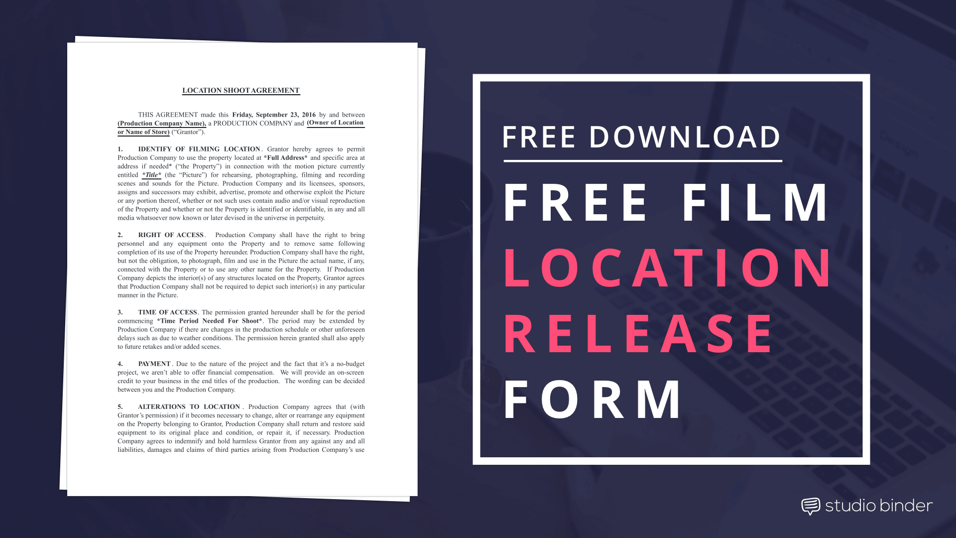 Download Film Location Release Form Template - StudioBinder