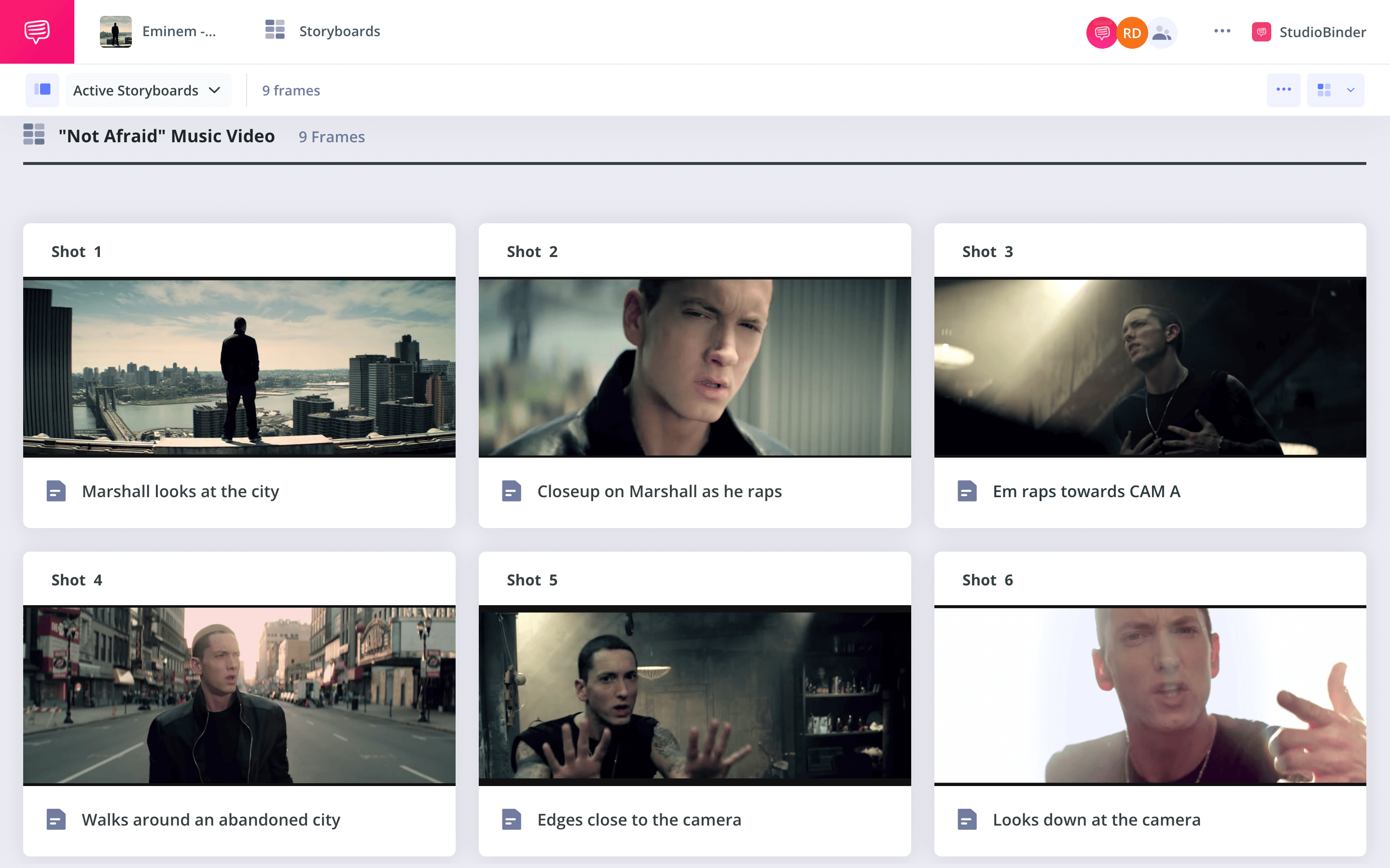 Eminem Not Afraid StudioBinder Storyboarding Software