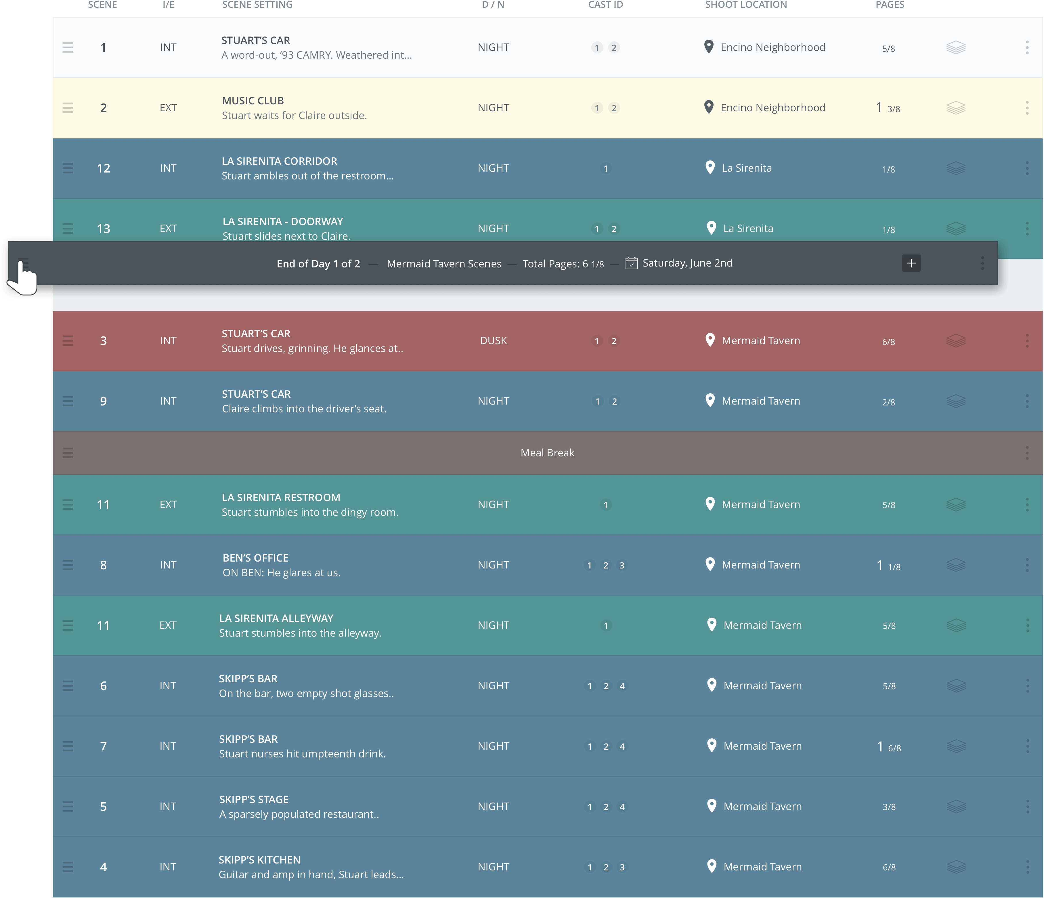 Shooting Schedule Software - Film Scheduling Stripboard - 澳洲幸运五168开奖结果168网 StudioBinder Film Scheduling Software