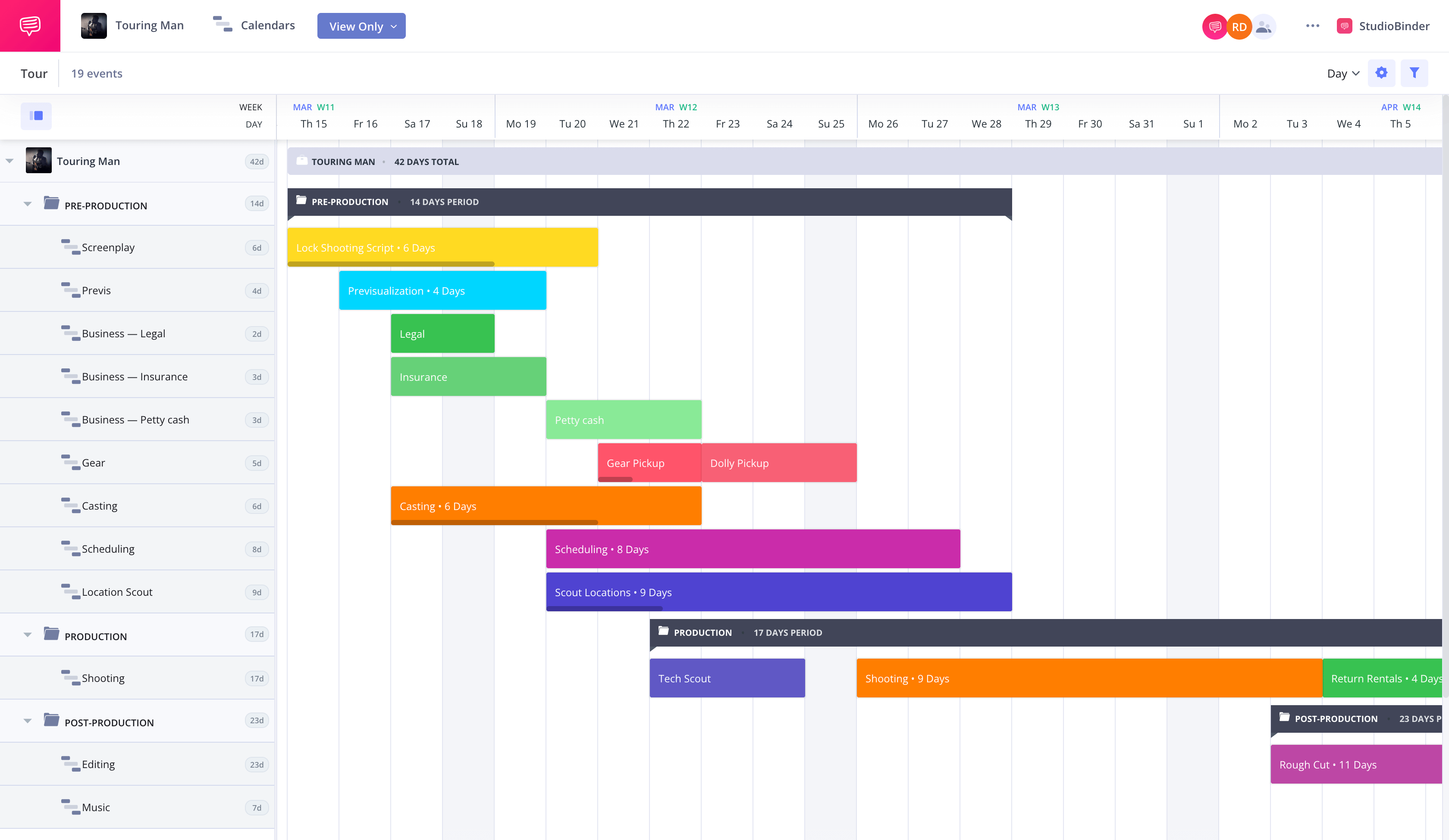 What is Pre Production in Film Sample Pre Production Calendar Example StudioBinder Production Management Software